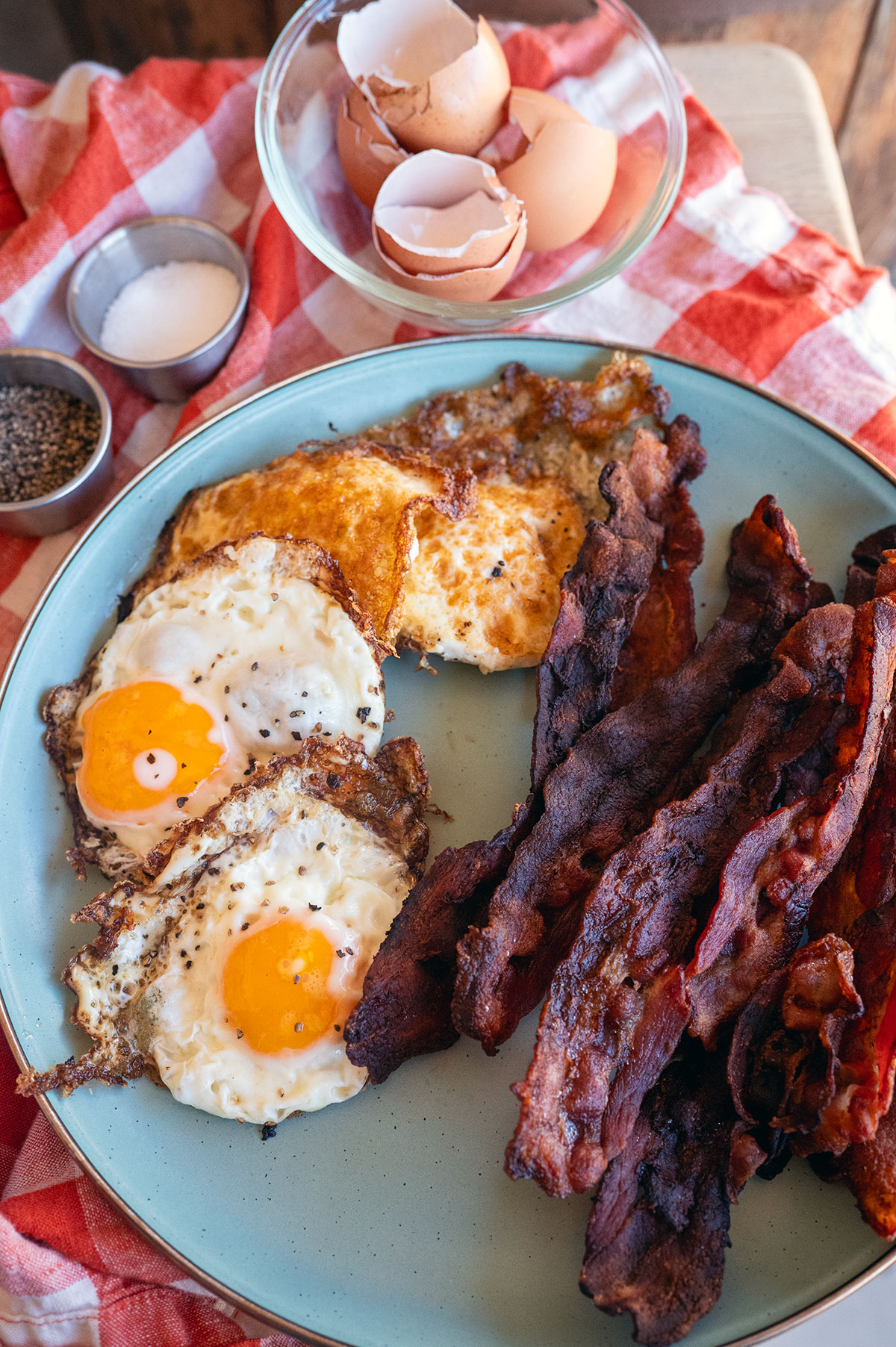bacon and eggs.